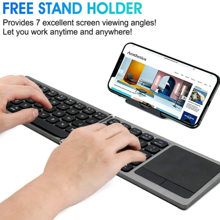 Lisslune | FK328T Handy Tablet Laptop Wireless Bluetooth Keyboard Portable 3-fold Keyboard