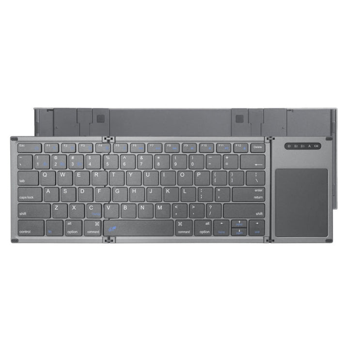 Lisslune | B066T Triple-Foldable Wireless Bluetooth Keyboard Compatible Multi-System Mobile Tablet Keyboard