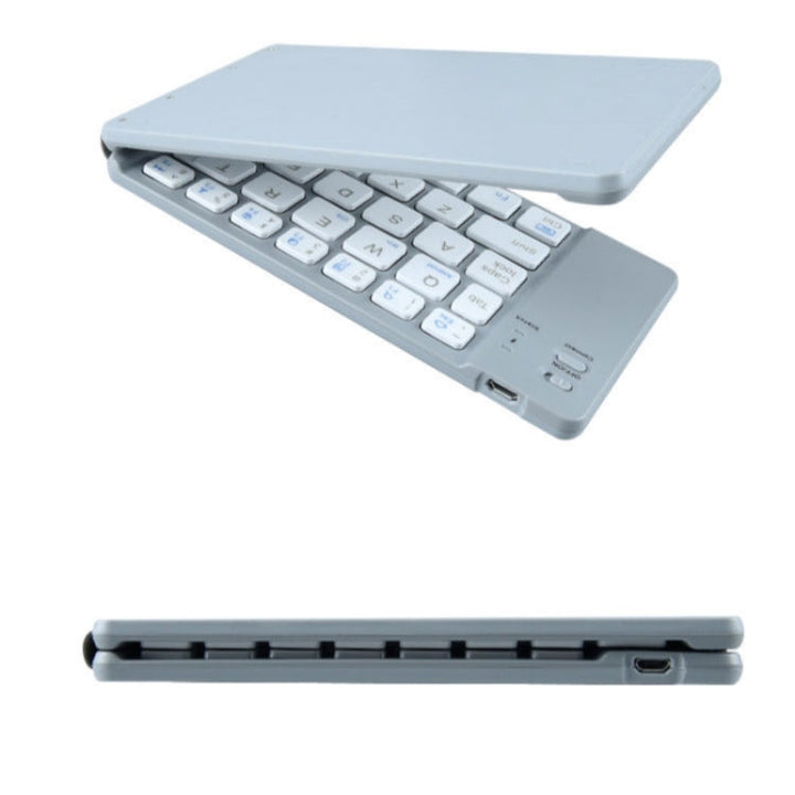 Lisslune | BT18 Bluetooth Keyboard Magnetic Folding Wireless Keyboard for Phones Tablets Computers (Black)
