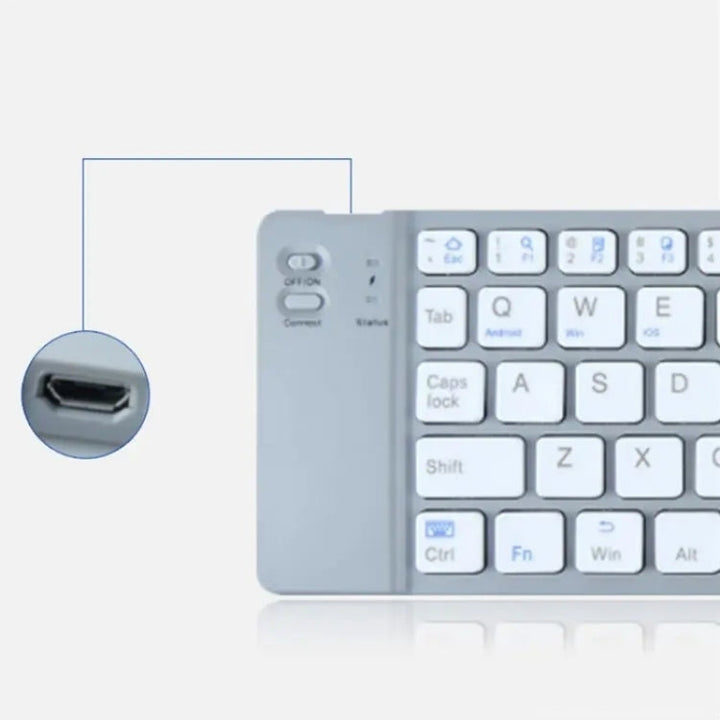 Lisslune | BT18 Bluetooth Keyboard Magnetic Folding Wireless Keyboard for Phones Tablets Computers (Black)