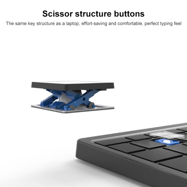 Lisslune | B099 Tablets Laptops 3-Mode Wireless Bluetooth Keyboard Rechargeable Foldable Silent Keyboard