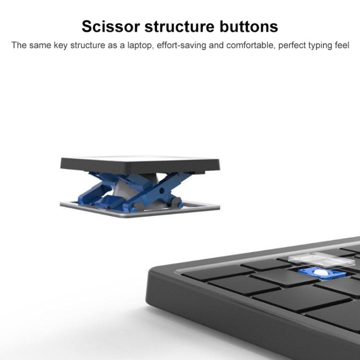 Lisslune | B099 Tablets Laptops 3-Mode Wireless Bluetooth Keyboard Rechargeable Foldable Silent Keyboard