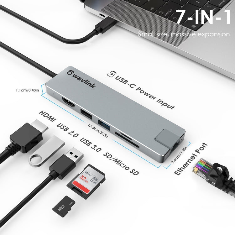 Lisslune | Wavlink UHP3409 For MacBook Pro/Air USB-C Windows Laptops 100W PD Mini Docking Station