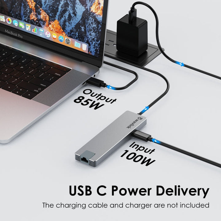 Lisslune | Wavlink UHP3409 For MacBook Pro/Air USB-C Windows Laptops 100W PD Mini Docking Station