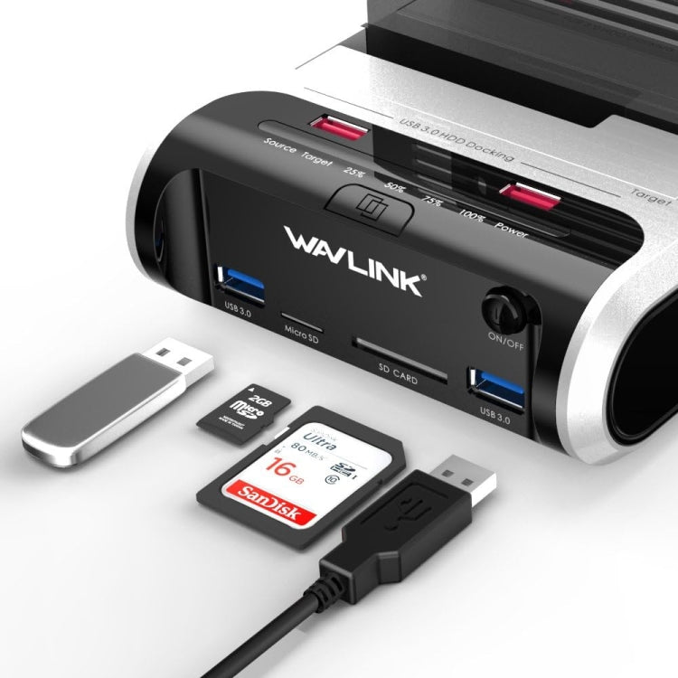 Lisslune | Wavlink ST336A SSD HDD Fast Offline Copy SATA USB 3.0 External Hard Drive Enclosure (EU Plug)