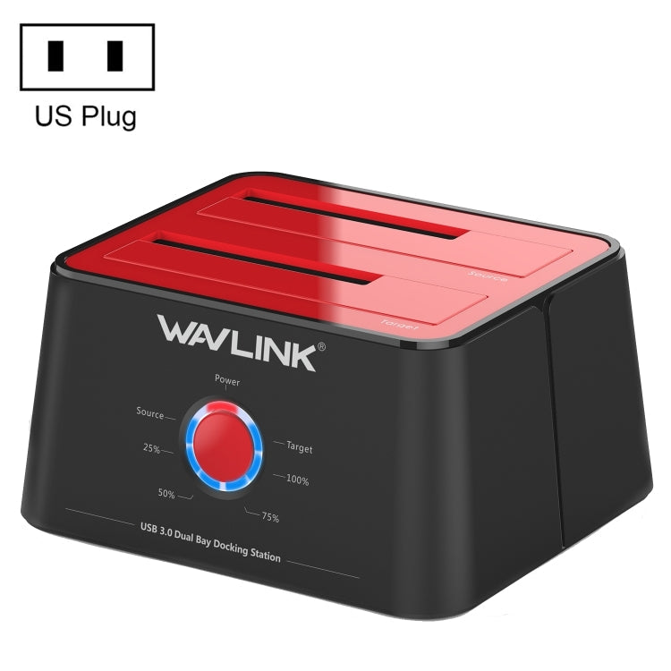 Lisslune | Wavlink ST334U SSD Dual Bay External Hard Drive Docking Station USB 3.0 to SATA I/II/III (US Plug)