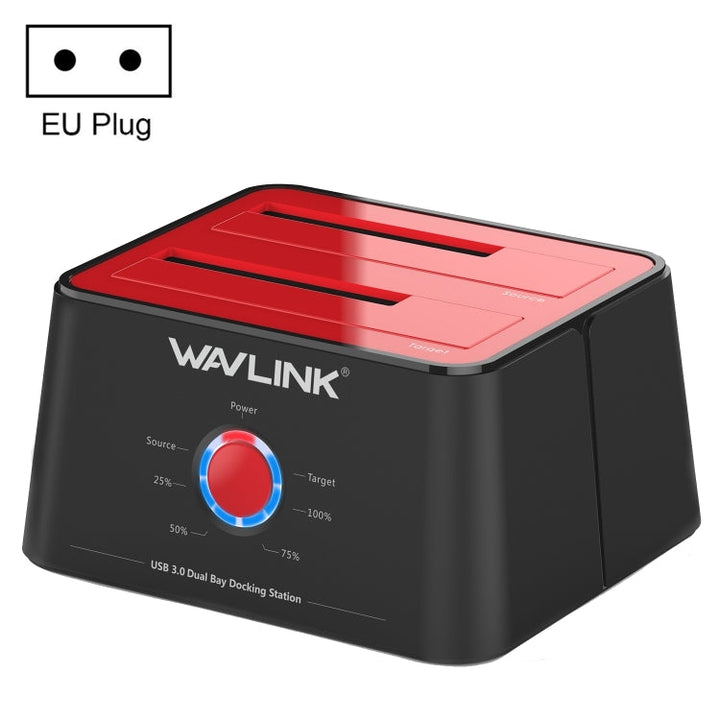 Lisslune | Wavlink ST334U SSD Dual Bay External Hard Drive Docking Station USB 3.0 to SATA I/II/III (EU Plug)