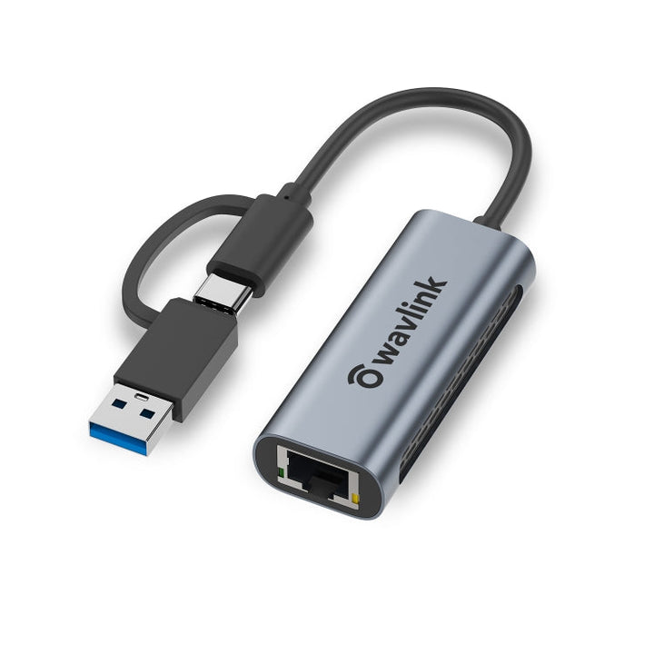 Lisslune | Wavlink NWU330GCA Gigabit Ethernet Adapter Type-C to 2.5 Network Card RJ45 LAN USB3.0 Converter