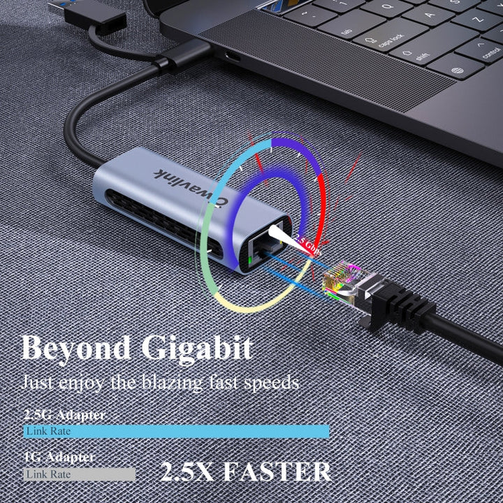 Lisslune | Wavlink NWU330GCA Gigabit Ethernet Adapter Type-C to 2.5 Network Card RJ45 LAN USB3.0 Converter