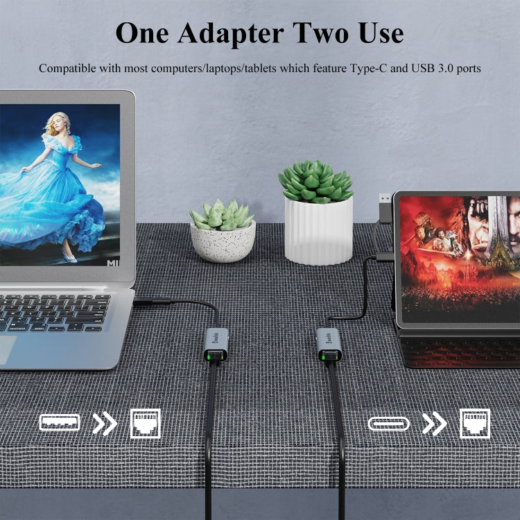 Lisslune | Wavlink NWU330GCA Gigabit Ethernet Adapter Type-C to 2.5 Network Card RJ45 LAN USB3.0 Converter