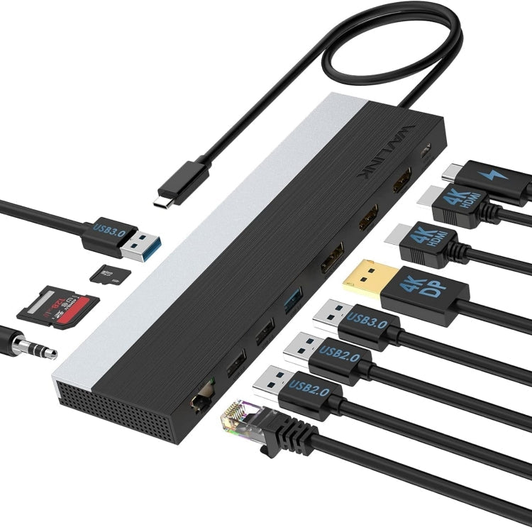 Lisslune | Wavlink UMD08 DisplayPort 12 in 1 Type-C Triple Display Docking Station