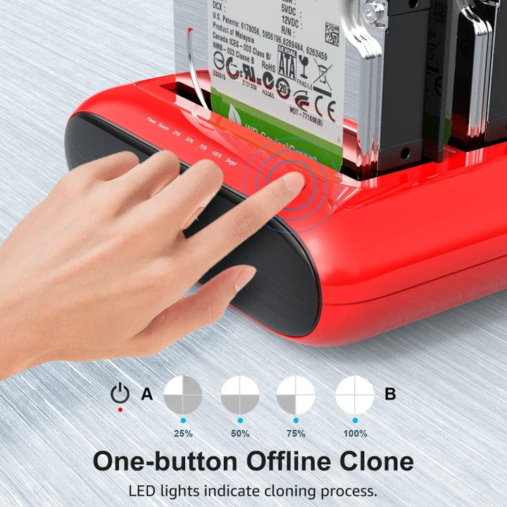 Lisslune | Wavlink ST341U Dual Bay External Hard Drive Docking Station Support Offline Clone Function (EU Plug)