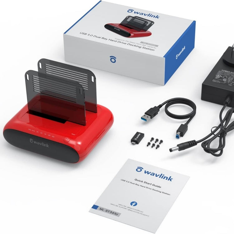 Lisslune | Wavlink ST341U Dual Bay External Hard Drive Docking Station Support Offline Clone Function (EU Plug)