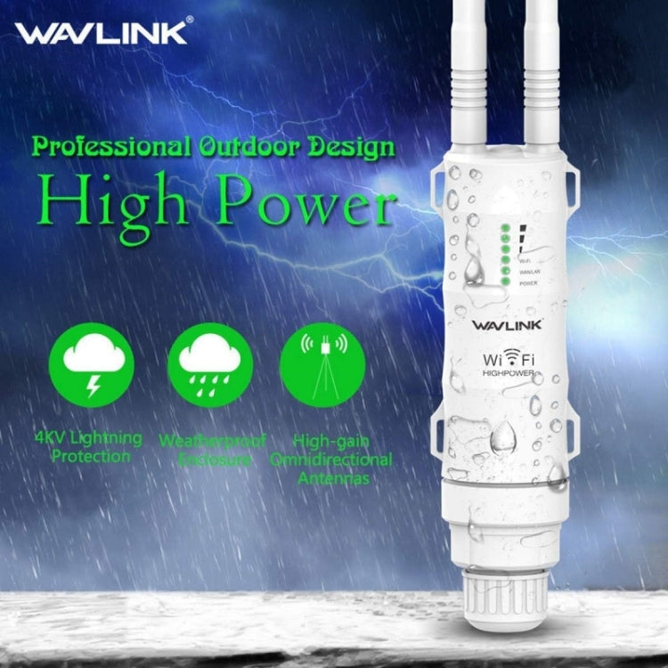 Lisslune | WAVLINK WN570HA1 Weatherproof 2.4+5GHz 600Mbps Outdoor WiFi Range Router Extender, Plug: US Plug