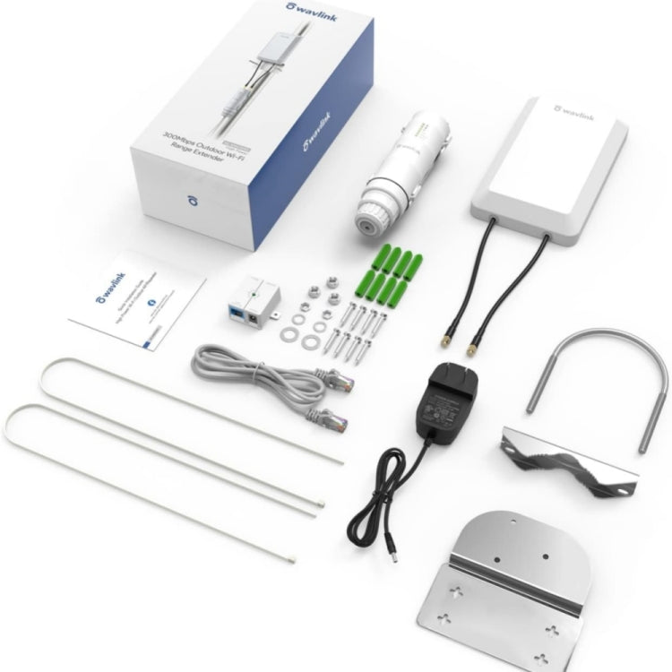 Lisslune | WAVLINK WN570HP2 Outdoor Weatherproof 300Mbps WiFi Extender Wireless AP Repeater, Plug:EU Plug