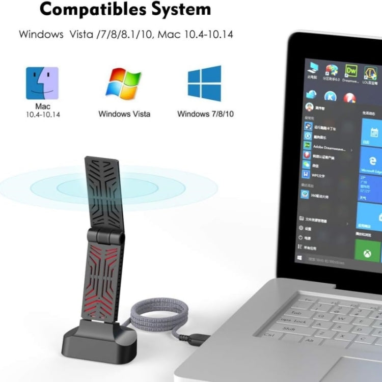 Lisslune | WAVLINK WN690A5D for PC AC1900M USB 3.0 network adapter 2.4GHz 5GHz dual band Wi-Fi adapter