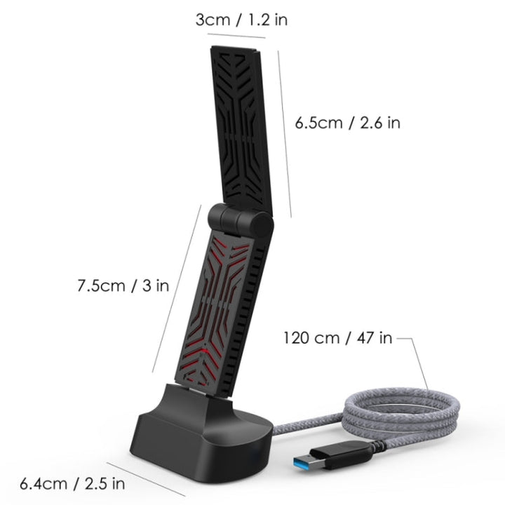 Lisslune | WAVLINK WN690A5D for PC AC1900M USB 3.0 network adapter 2.4GHz 5GHz dual band Wi-Fi adapter