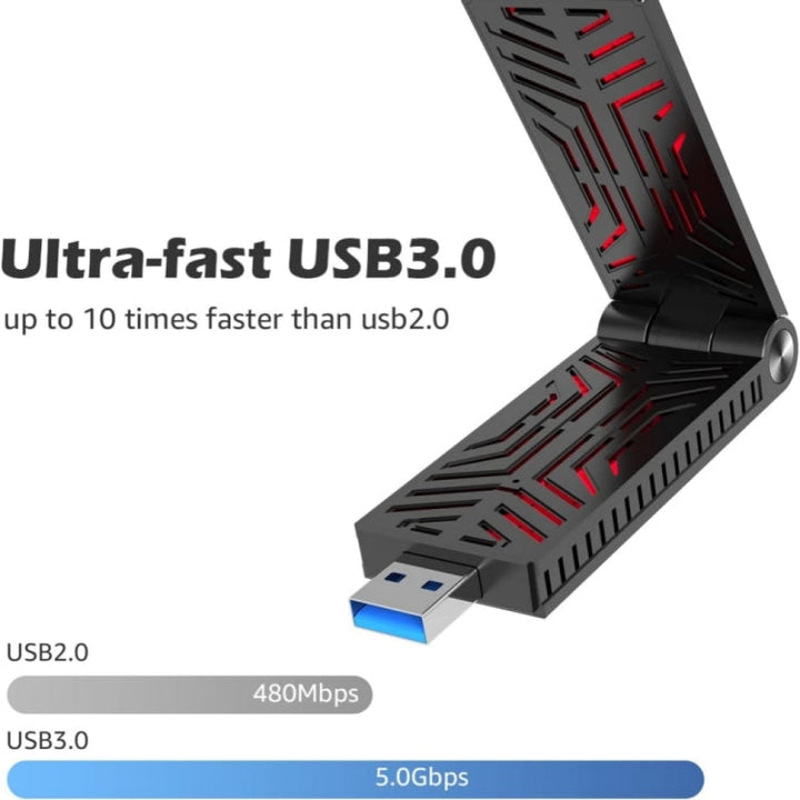 Lisslune | WAVLINK WN690X1 For PC AX1800 WiFi 6 Wireless-AX USB3.0 Adapter Dual Band Network Adapter