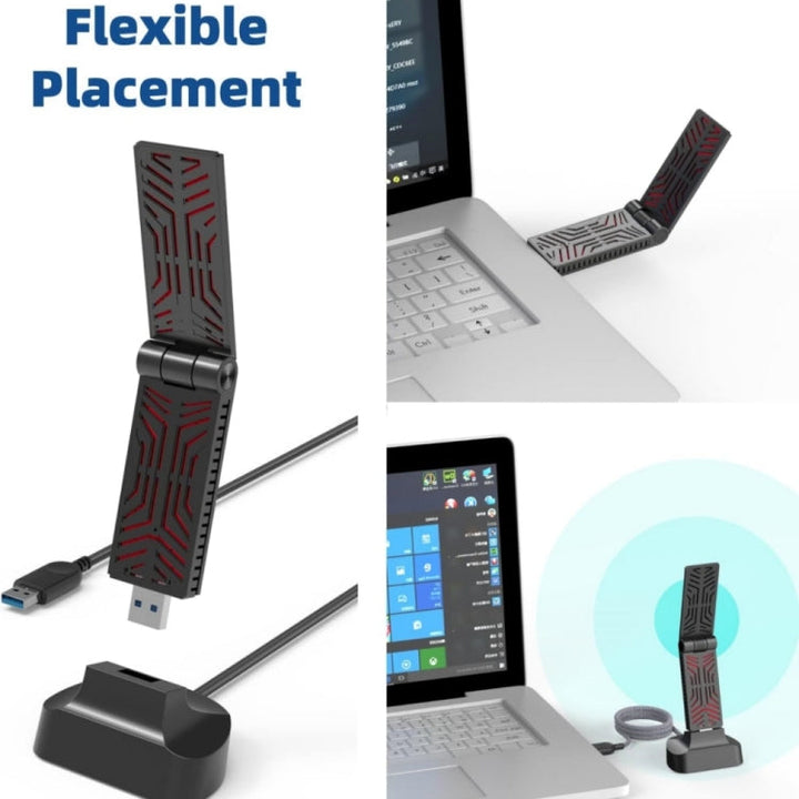 Lisslune | WAVLINK WN690X1 For PC AX1800 WiFi 6 Wireless-AX USB3.0 Adapter Dual Band Network Adapter