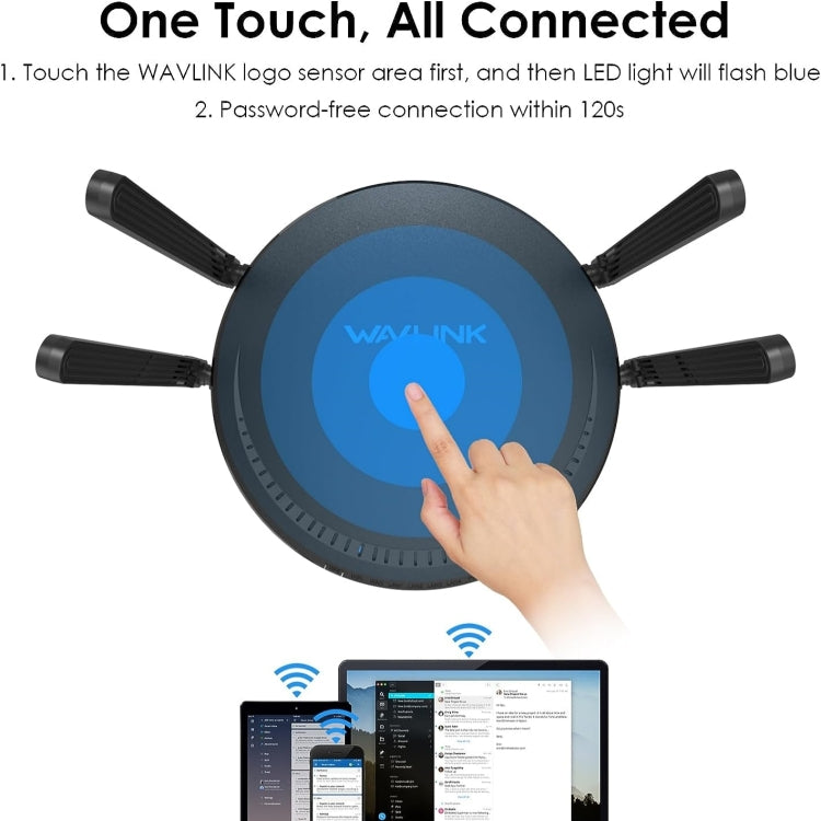 Lisslune | WAVLINK WN531MX3 Extended Coverage AX3000 WiFi 6 Wireless Router Dual-Band Wireless Repeater, Plug: UK Plug