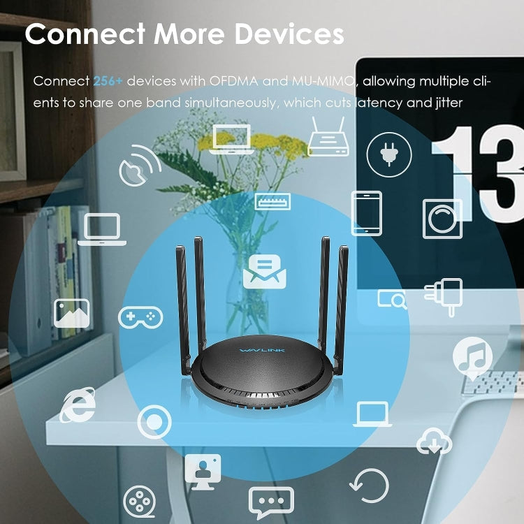 Lisslune | WAVLINK WN531MX3 Extended AX3000 WiFi 6 Wireless Router Dual-Band Wireless Repeater, Plug: EU Plug