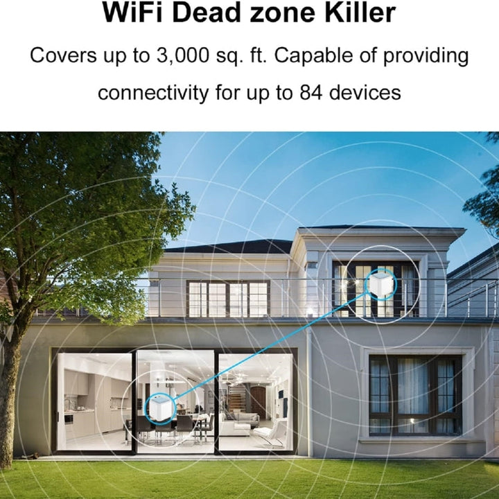 Lisslune | WAVLINK WN535M2 For Home Office 2 Piece Mesh Wireless Router AC1200 Dual Band WiFi Signal Booster, Plug: AU Plug