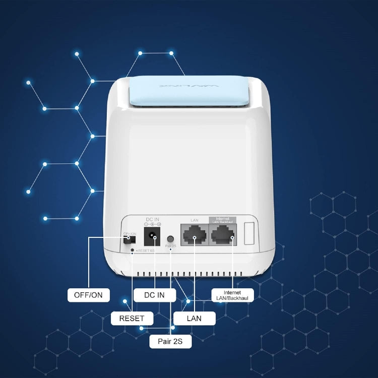 Lisslune | WAVLINK WN535M2 For Home Office 2 Piece Mesh Wireless Router AC1200 Dual Band WiFi Signal Booster, Plug: AU Plug