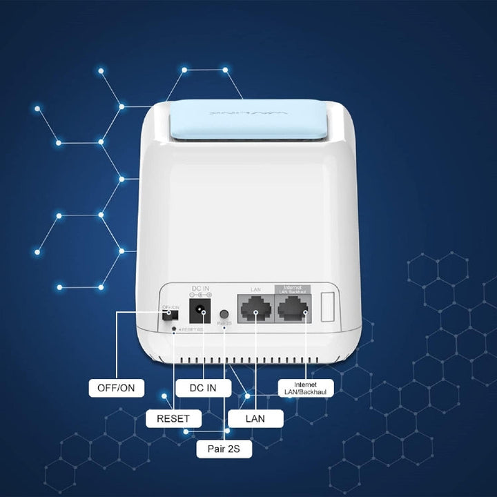Lisslune | WAVLINK WN535M2 For Home Office 2 Piece Mesh Wireless Router AC1200 Dual Band WiFi Signal Booster, Plug: AU Plug