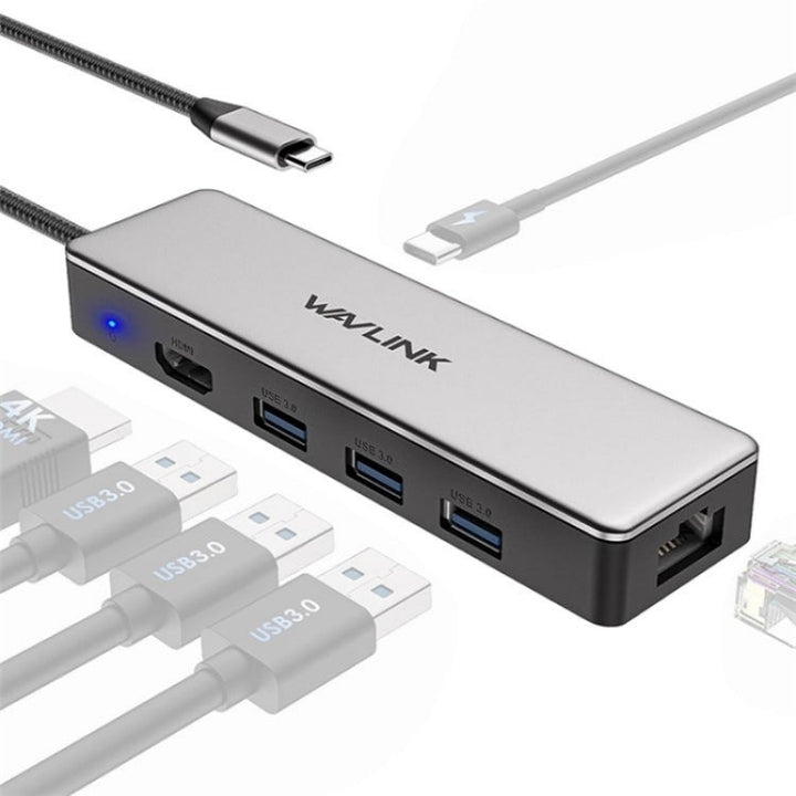 Lisslune | WAVLINK UHP3413 6 in 1 4K Thunderbolt 3 Type-C Device Hub Adapter USB-C Docking Station