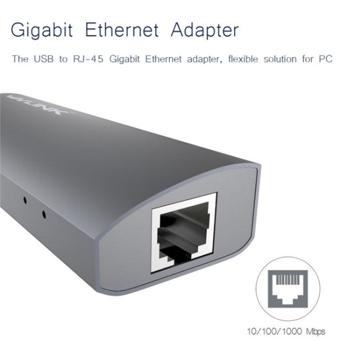 Lisslune | WAVLINK UH3031G/C Gigabit High-Speed Hub Adapter Type-C to 3 x USB 3.0 + USB-C + RJ45 + DC Power Connector
