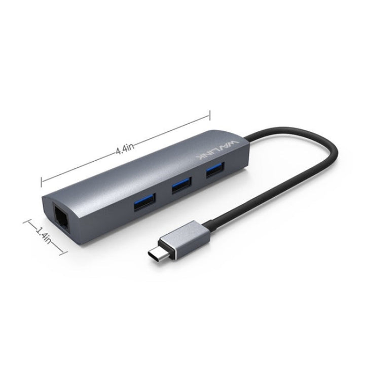 Lisslune | WAVLINK UH3031G/C Gigabit High-Speed Hub Adapter Type-C to 3 x USB 3.0 + USB-C + RJ45 + DC Power Connector