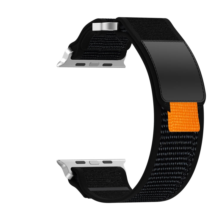 Lisslune | For Apple Watch SE 2022 40mm Double Hook and Loop Quick Nylon Watch Band (Black)