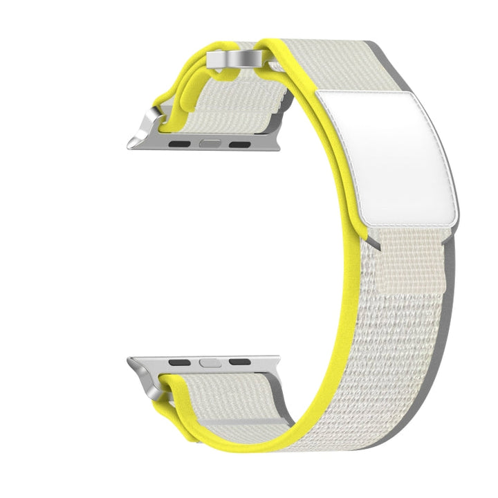 Lisslune | For Apple Watch SE 40mm Double Loop and Loop Fast Nylon Band (Yellow + Beige)