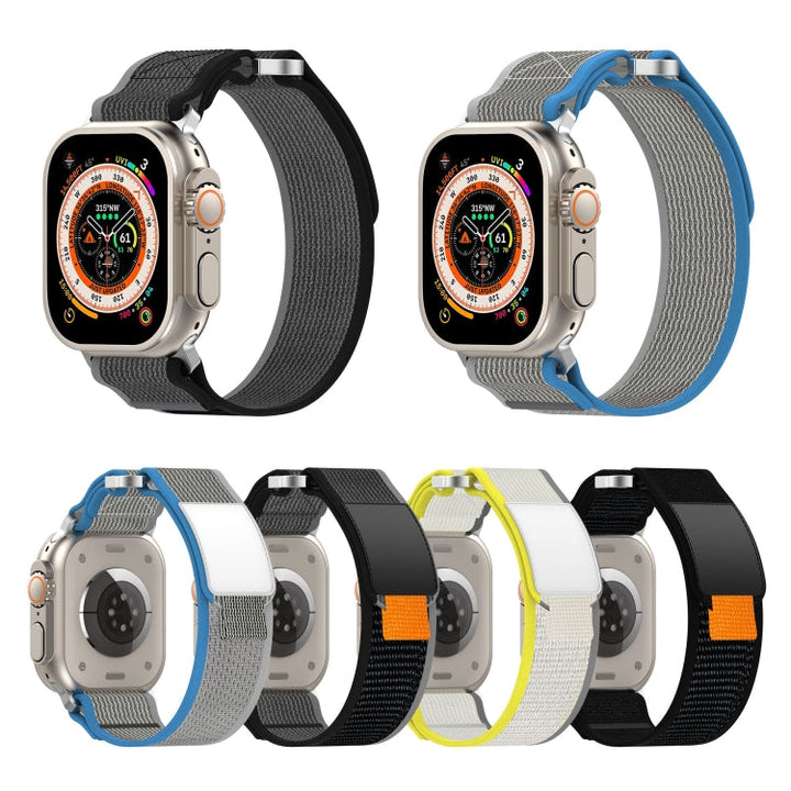 Lisslune | For Apple Watch SE 40mm Double Loop and Loop Fast Nylon Band (Yellow + Beige)