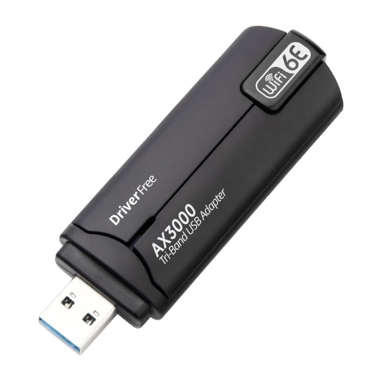 Lisslune | WD-AX3000 For Desktop PC WiFi Receiver USB 3.0 WiFi6 Driverless Wireless Network Card (Black)