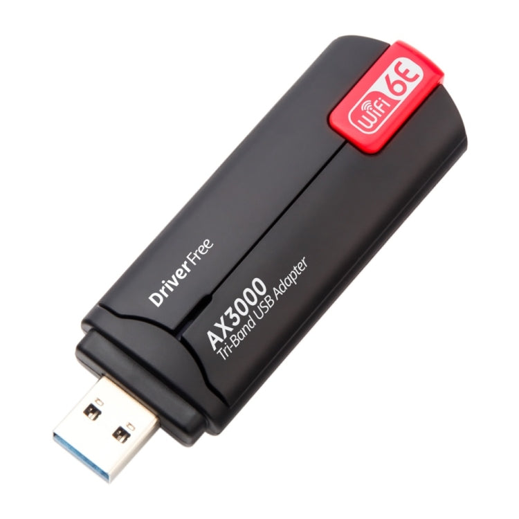 Lisslune | WD-AX3000 For Desktop PC WiFi Receiver USB 3.0 WiFi6 Driverless Wireless Network Card (Red)