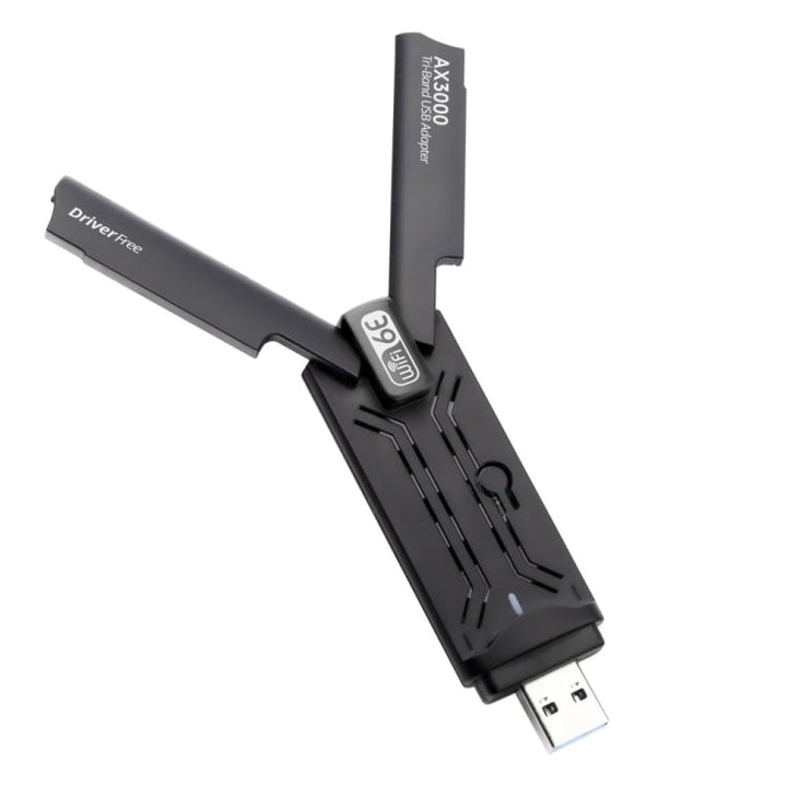 Lisslune | WD-AX3000 For Desktop PC WiFi Receiver USB 3.0 WiFi6 Driverless Wireless Network Card (Black)