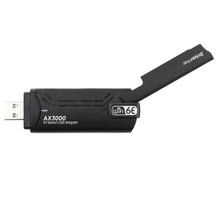 Lisslune | WD-AX3000 For Desktop PC WiFi Receiver USB 3.0 WiFi6 Driverless Wireless Network Card (Black)