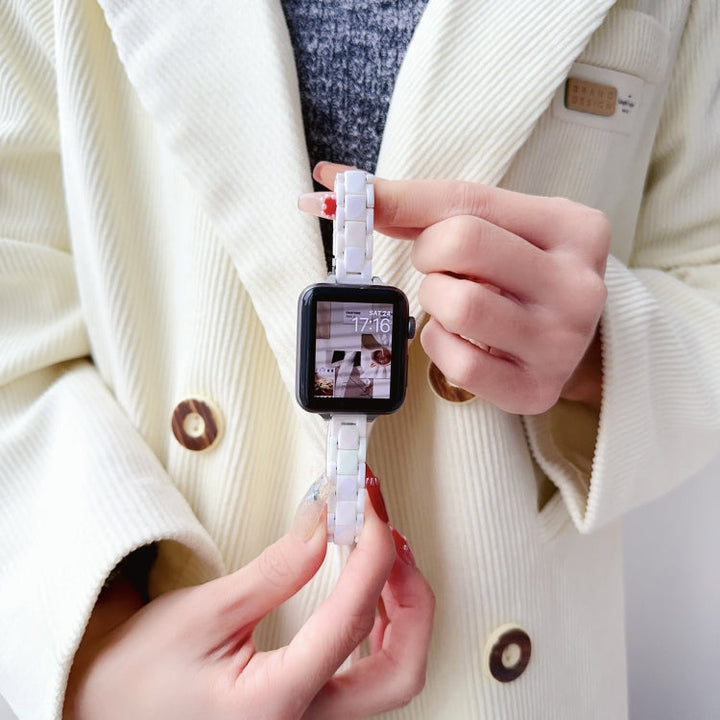 Lisslune | For Apple Watch Ultra 49mm Laser PC Colored 12mm Slim Watch Band (White)