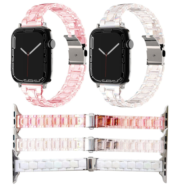 Lisslune | For Apple Watch Ultra 49mm Laser PC Colored 12mm Slim Watch Band (White)