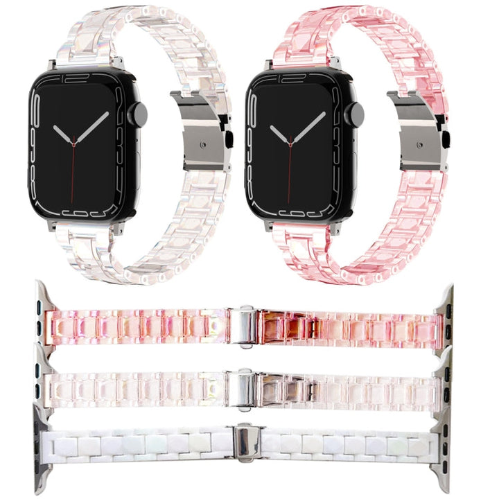 Lisslune | For Apple Watch Ultra 49mm Laser PC Colorful 20mm Slim Bracelet (Pink)