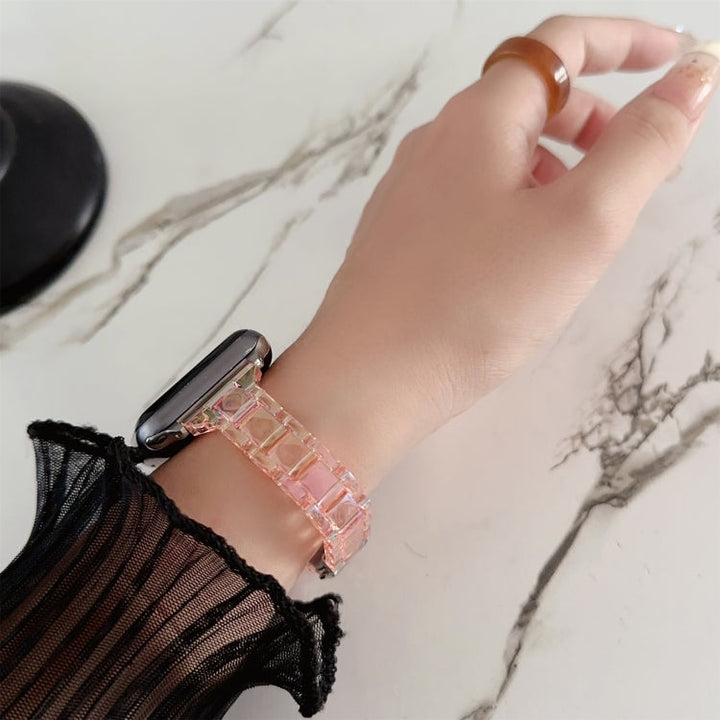 Lisslune | For Apple Watch Ultra 49mm Laser PC Colorful 20mm Slim Bracelet (Pink)