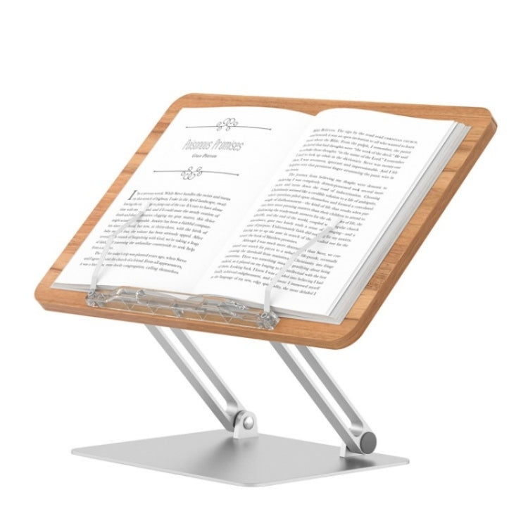 Lisslune | BG-4 Desktop Book Reading Holder Aluminum Alloy + Wooden Plate Textbook Tablet Holder Stand