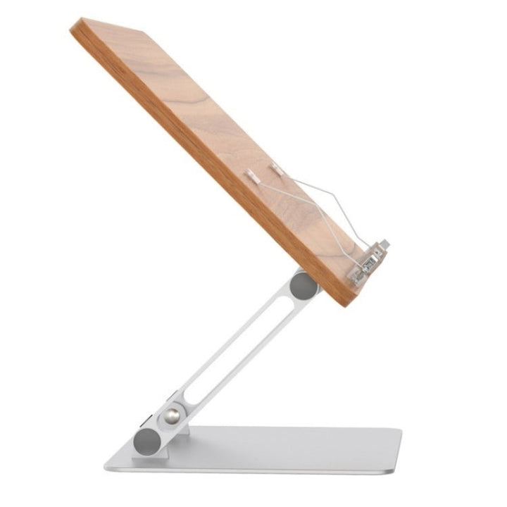Lisslune | BG-4 Desktop Book Reading Holder Aluminum Alloy + Wooden Plate Textbook Tablet Holder Stand