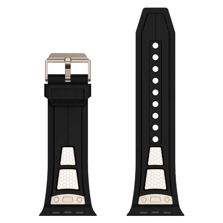 Lisslune | For Apple Watch Series 8 45mm Breathable Stainless Steel Mesh-TPU Watch Band (Black Titanium)