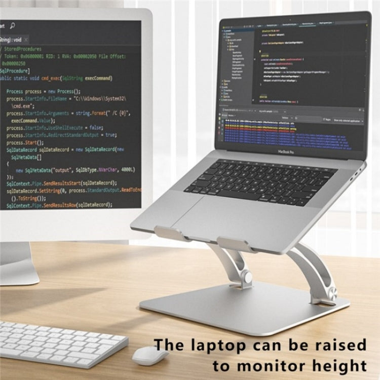 Lisslune | AS010-BMW Aluminum Alloy Laptop Computer Riser Desktop Laptop Stand Holder (Gray)