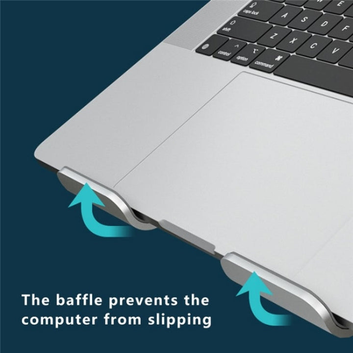 Lisslune | AS010-BMW Aluminum Alloy Laptop Computer Riser Desktop Laptop Stand Holder (Gray)