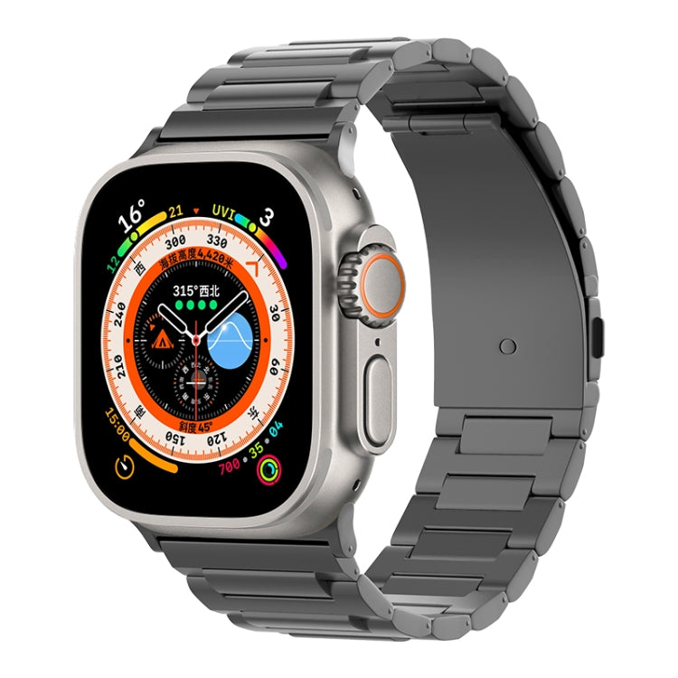 Lisslune | For Apple Watch SE 2023 44mm I-shaped titanium watch strap (Black)