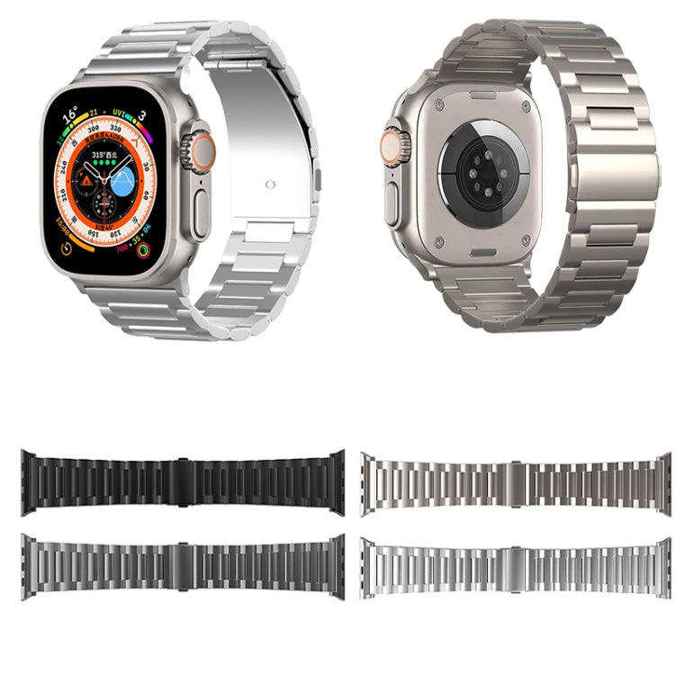 Lisslune | For Apple Watch SE 2023 44mm I-shaped titanium watch strap (Black)