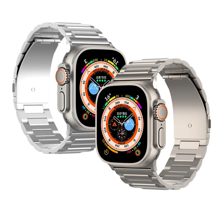 Lisslune | For Apple Watch SE 2023 44mm I-shaped titanium watch strap (Black)